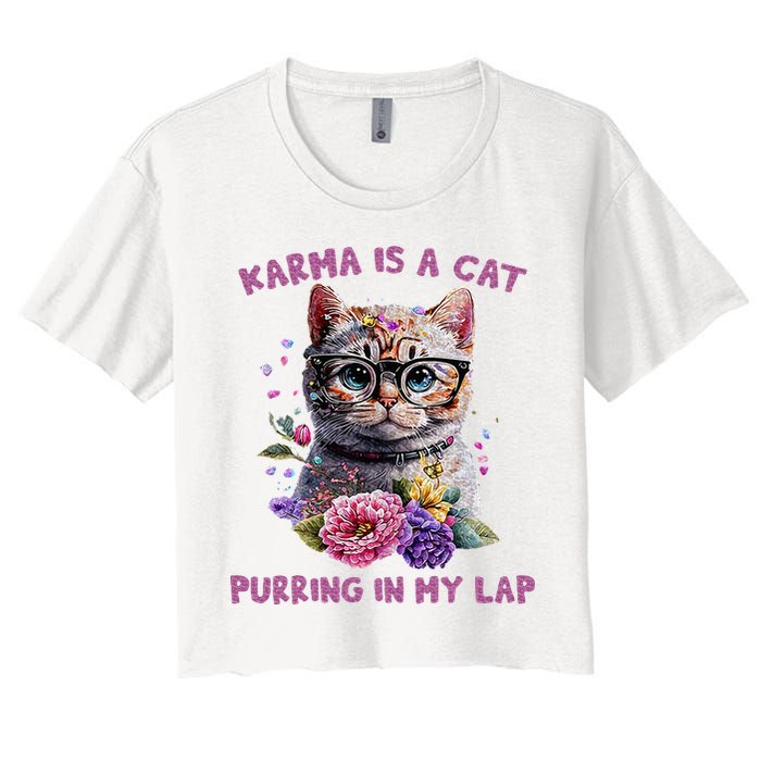 Karma Is A Cat Purring In My Lap Crop Top