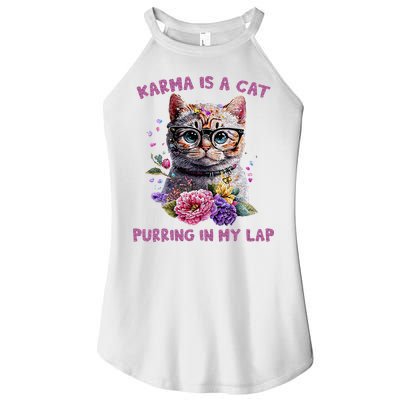 Karma Is A Cat Purring In My Lap Women's Perfect Tri Rocker Tank