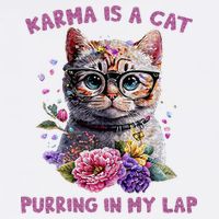 Karma Is A Cat Purring In My Lap Short Acrylic Beanie