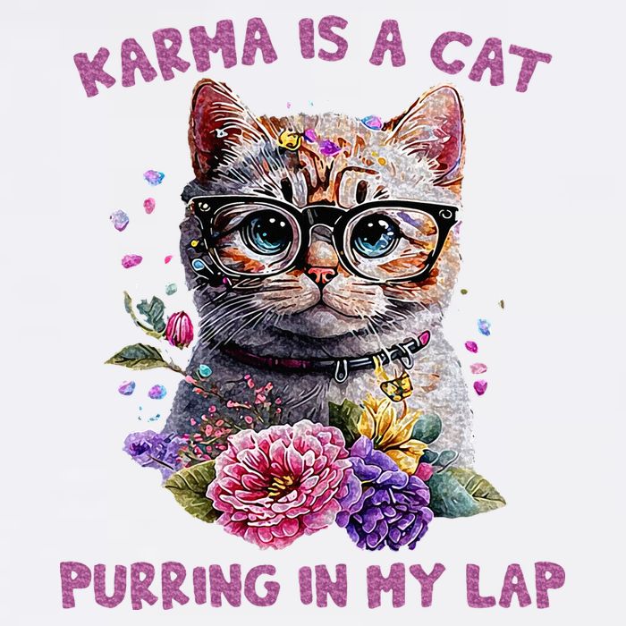 Karma Is A Cat Purring In My Lap Short Acrylic Beanie