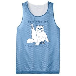 Karma Is A Cat Purring In My Lap Cause It Loves Me Cat Love Mesh Reversible Basketball Jersey Tank