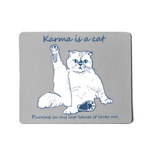 Karma Is A Cat Purring In My Lap Cause It Loves Me Cat Love Mousepad