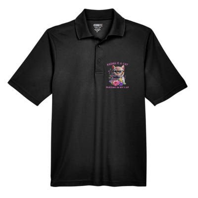 Karma Is A Cat Purring In My Lap Men's Origin Performance Piqué Polo