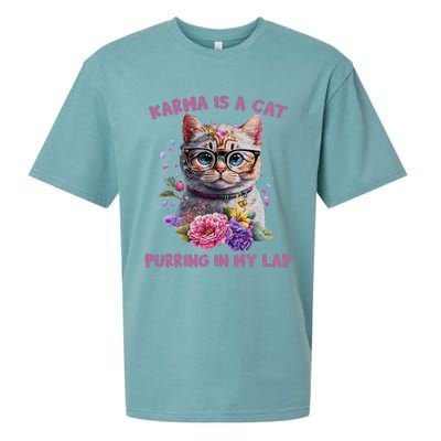 Karma Is A Cat Purring In My Lap Sueded Cloud Jersey T-Shirt