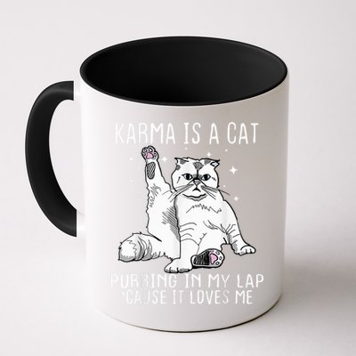 Karma Is A Cat Purring In My Lap Cause Its Loves Me Mug