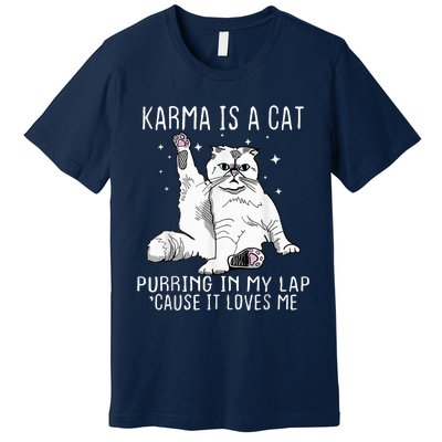 Karma Is A Cat Purring In My Lap Cause Its Loves Me Premium T-Shirt