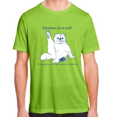 Karma Is A Cat Purring In My Lap Cause It Loves Me Adult ChromaSoft Performance T-Shirt