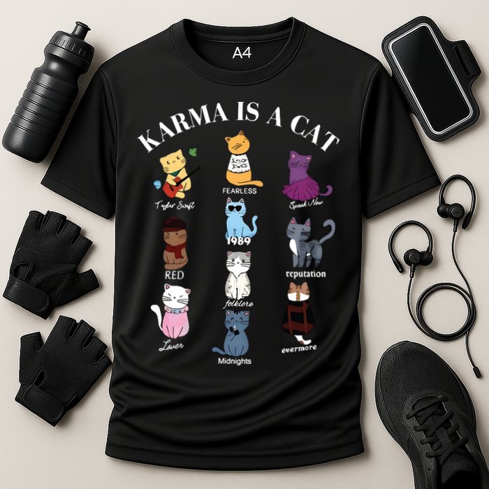 Karma Is A Cat Cooling Performance Crew T-Shirt