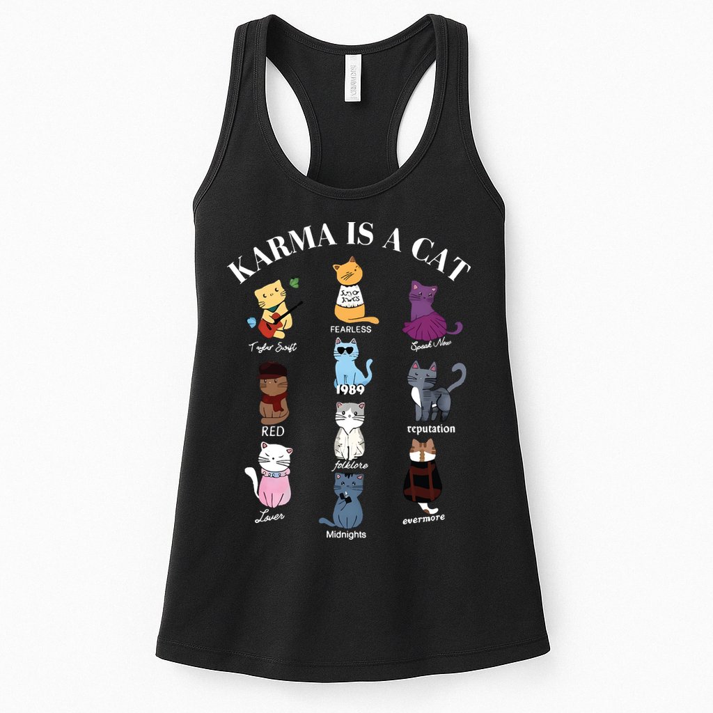 Karma Is A Cat Womens Tank Top