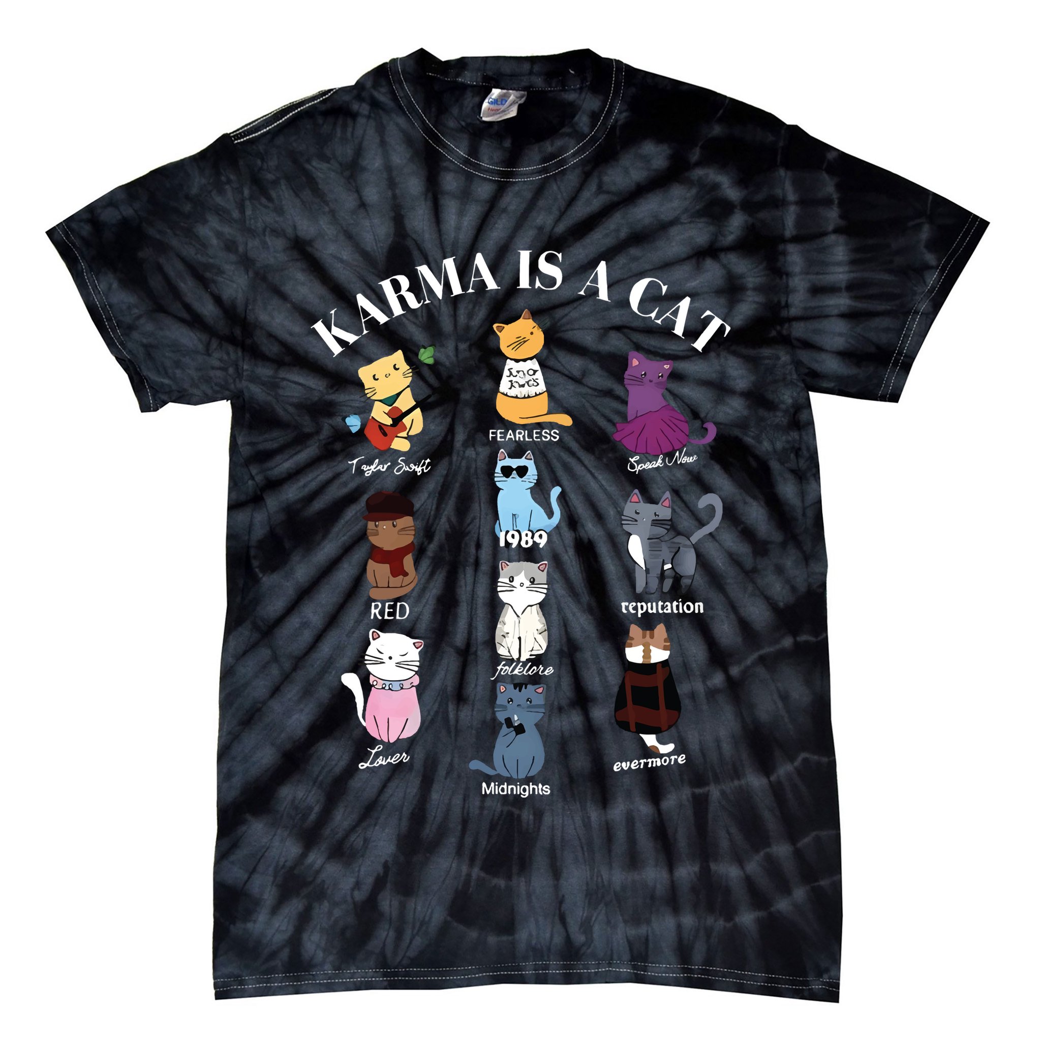 Karma Is A Cat Tie-Dye T-Shirt