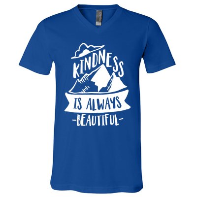 Kindness Is Always Beautiful Anti Bullying Week Unity Day Gift V-Neck T-Shirt