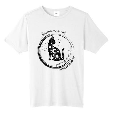 Karma Is A Cat Funny Aesthetic Cat Tall Fusion ChromaSoft Performance T-Shirt