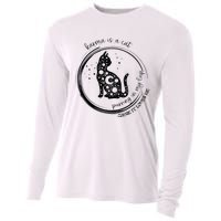 Karma Is A Cat Funny Aesthetic Cat Cooling Performance Long Sleeve Crew