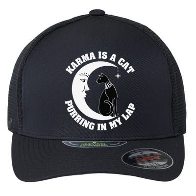 Karma Is A Cat Purring In My Lap Flexfit Unipanel Trucker Cap