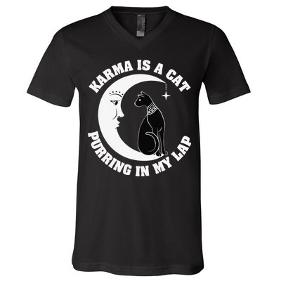 Karma Is A Cat Purring In My Lap V-Neck T-Shirt