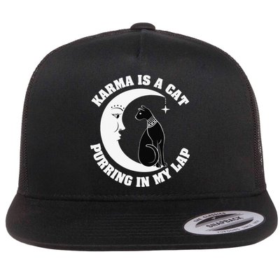 Karma Is A Cat Purring In My Lap Flatbill Hat