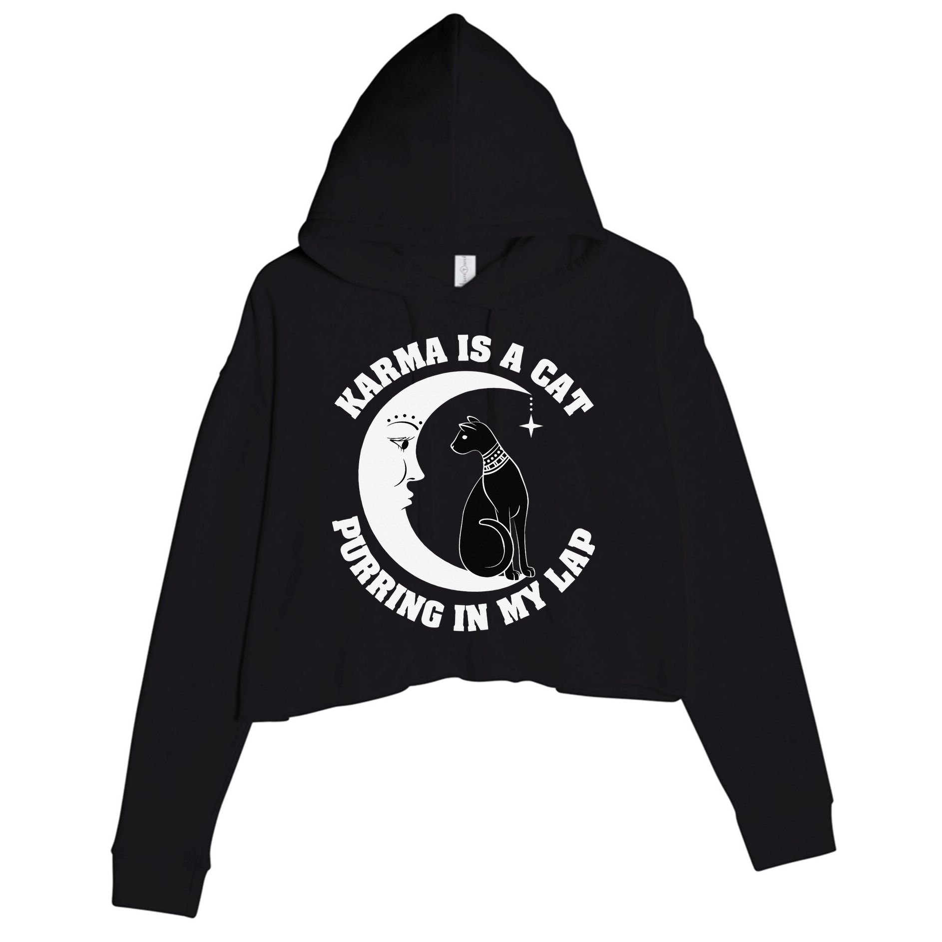 Karma Is A Cat Purring In My Lap Crop Fleece Hoodie