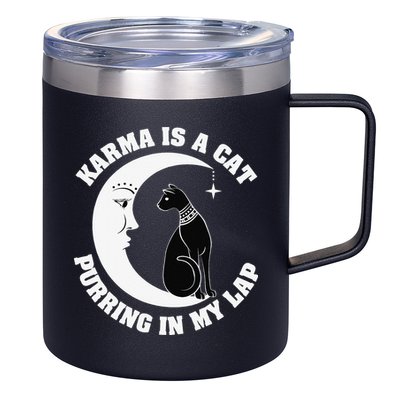 Karma Is A Cat Purring In My Lap 12oz Stainless Steel Coffee Mug