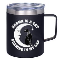 Karma Is A Cat Purring In My Lap 12oz Stainless Steel Coffee Mug