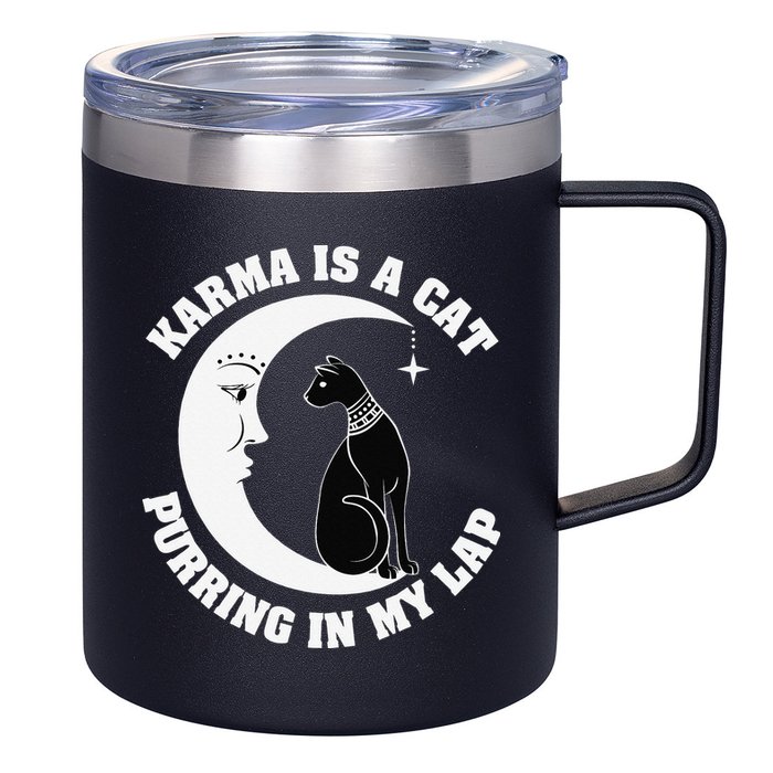 Karma Is A Cat Purring In My Lap 12oz Stainless Steel Coffee Mug
