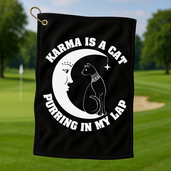 Karma Is A Cat Purring In My Lap Golf Towel