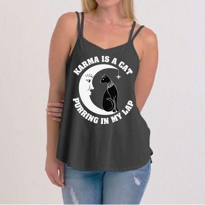 Karma Is A Cat Purring In My Lap Women's Strappy Tank