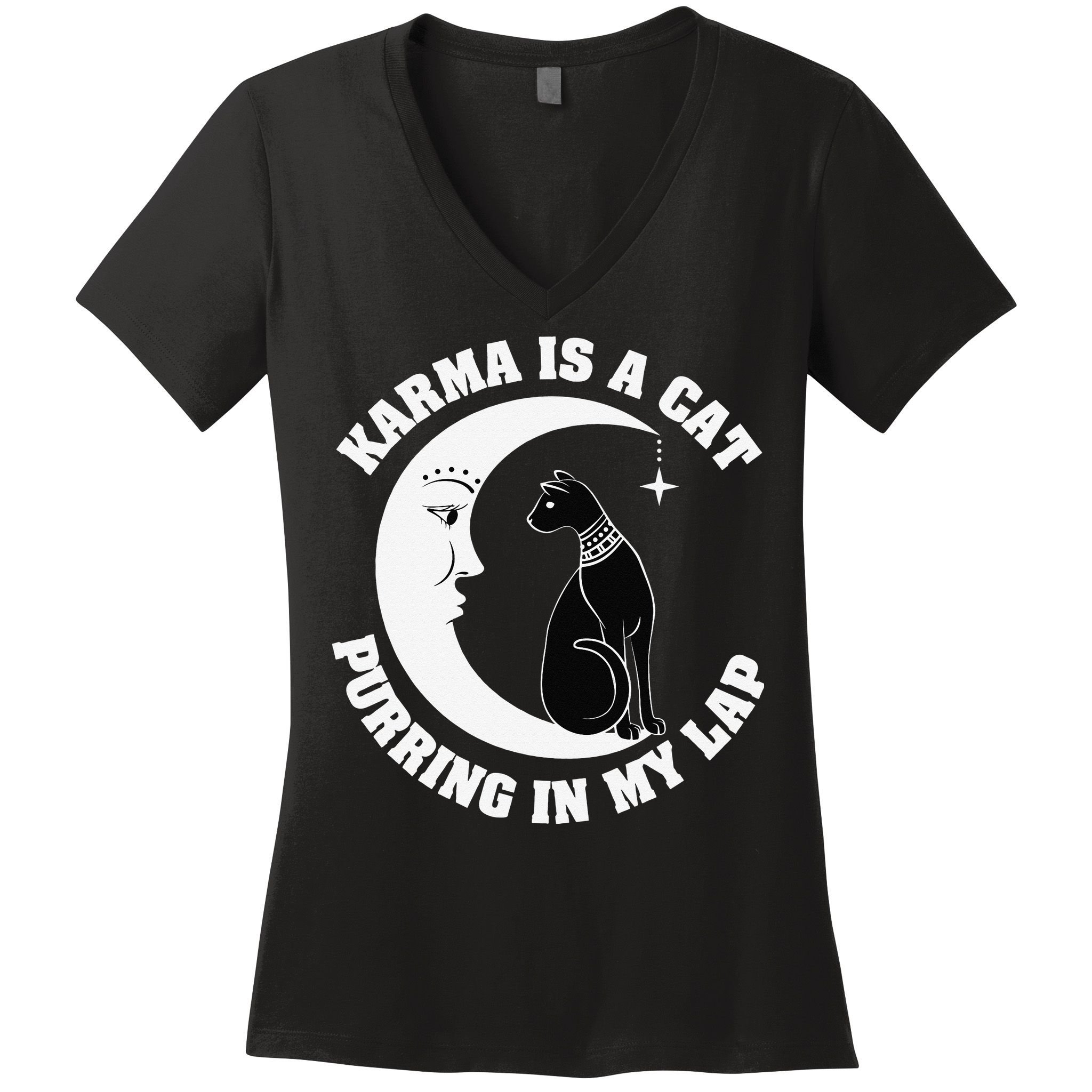 Karma Is A Cat Purring In My Lap Women's V-Neck T-Shirt