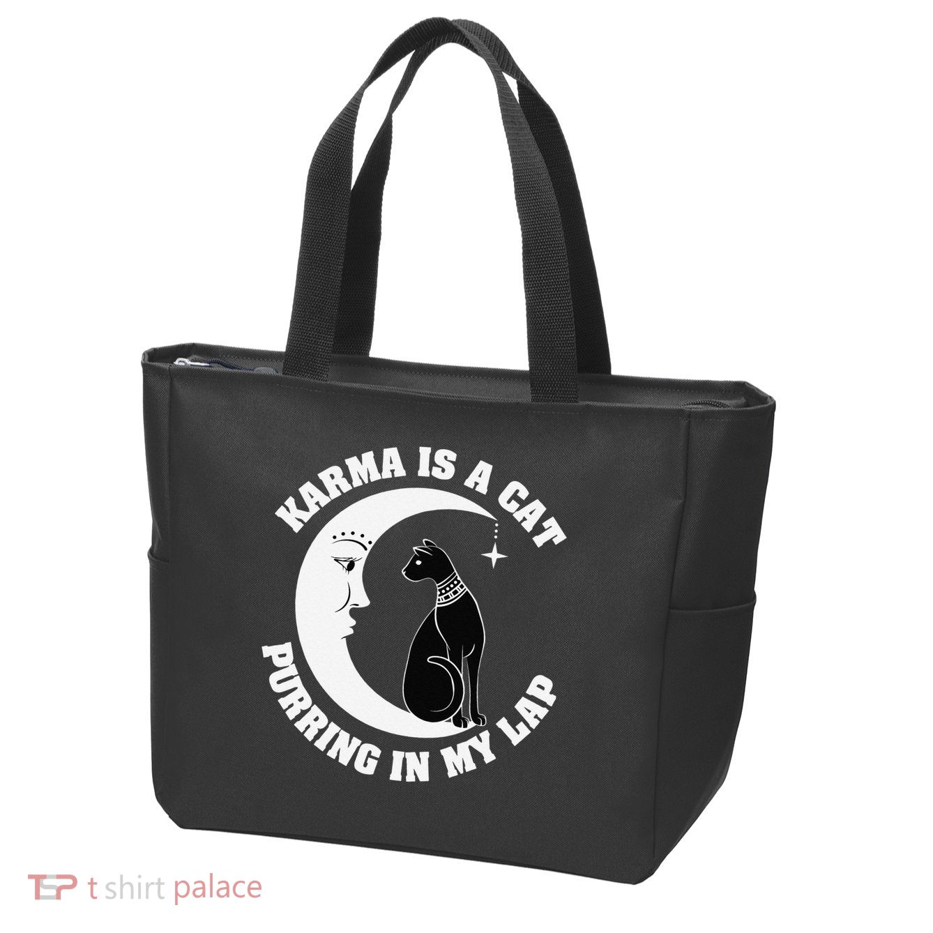 Karma Is A Cat Purring In My Lap Zip Tote Bag