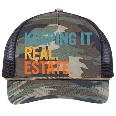 Keeping It A Real Estate Realtor Agent Property Broker Funny Retro Rope Trucker Hat Cap