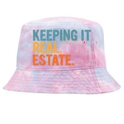 Keeping It A Real Estate Realtor Agent Property Broker Funny Tie-Dyed Bucket Hat