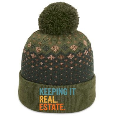 Keeping It A Real Estate Realtor Agent Property Broker Funny The Baniff Cuffed Pom Beanie