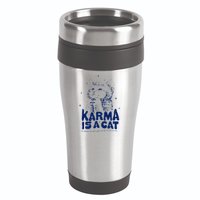 karma is a cat purring in my lap cause it loves me 16oz Travel Tumbler