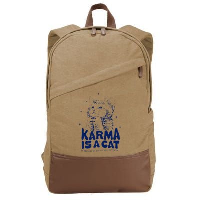 karma is a cat purring in my lap cause it loves me Cotton Canvas Backpack