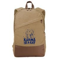 karma is a cat purring in my lap cause it loves me Cotton Canvas Backpack