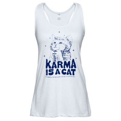 karma is a cat purring in my lap cause it loves me Ladies Essential Flowy Tank