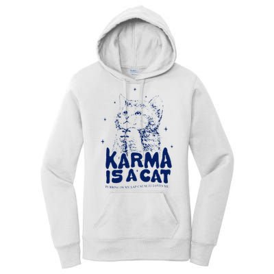 karma is a cat purring in my lap cause it loves me Women's Pullover Hoodie