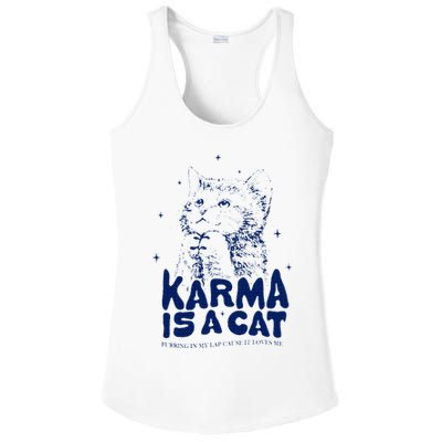 karma is a cat purring in my lap cause it loves me Ladies PosiCharge Competitor Racerback Tank