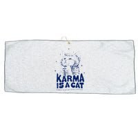 karma is a cat purring in my lap cause it loves me Large Microfiber Waffle Golf Towel