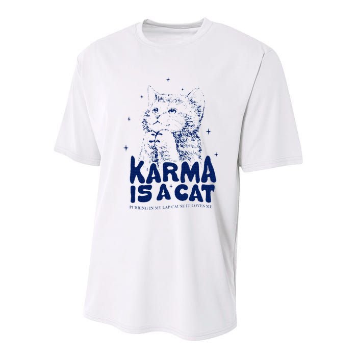karma is a cat purring in my lap cause it loves me Youth Performance Sprint T-Shirt