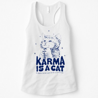 karma is a cat purring in my lap cause it loves me Womens Tank Top