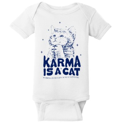 karma is a cat purring in my lap cause it loves me Baby Bodysuit