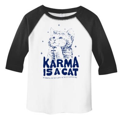 karma is a cat purring in my lap cause it loves me Toddler Fine Jersey T-Shirt