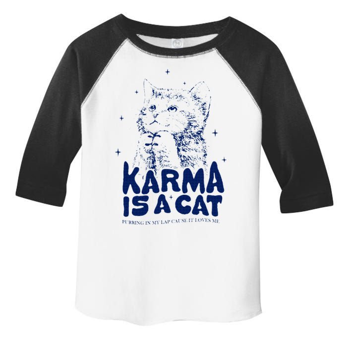karma is a cat purring in my lap cause it loves me Toddler Fine Jersey T-Shirt