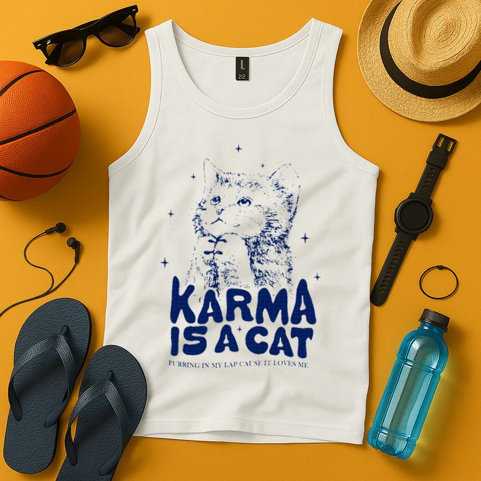 karma is a cat purring in my lap cause it loves me Tank Top
