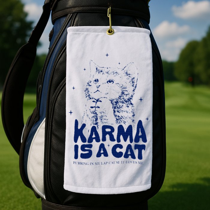 karma is a cat purring in my lap cause it loves me Golf Towel