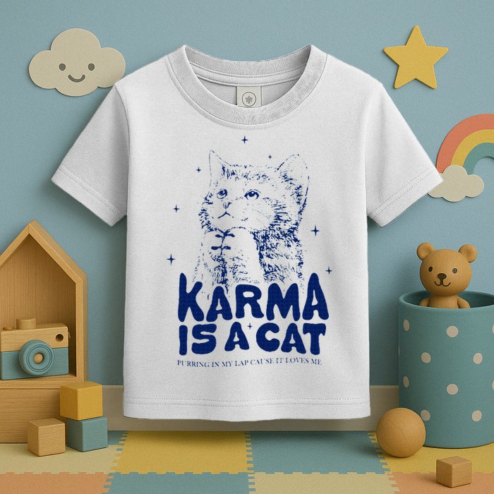 karma is a cat purring in my lap cause it loves me Toddler T-Shirt