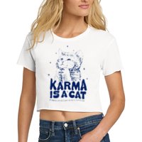karma is a cat purring in my lap cause it loves me Crop Top