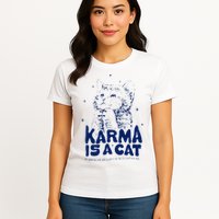karma is a cat purring in my lap cause it loves me Womens T-Shirt