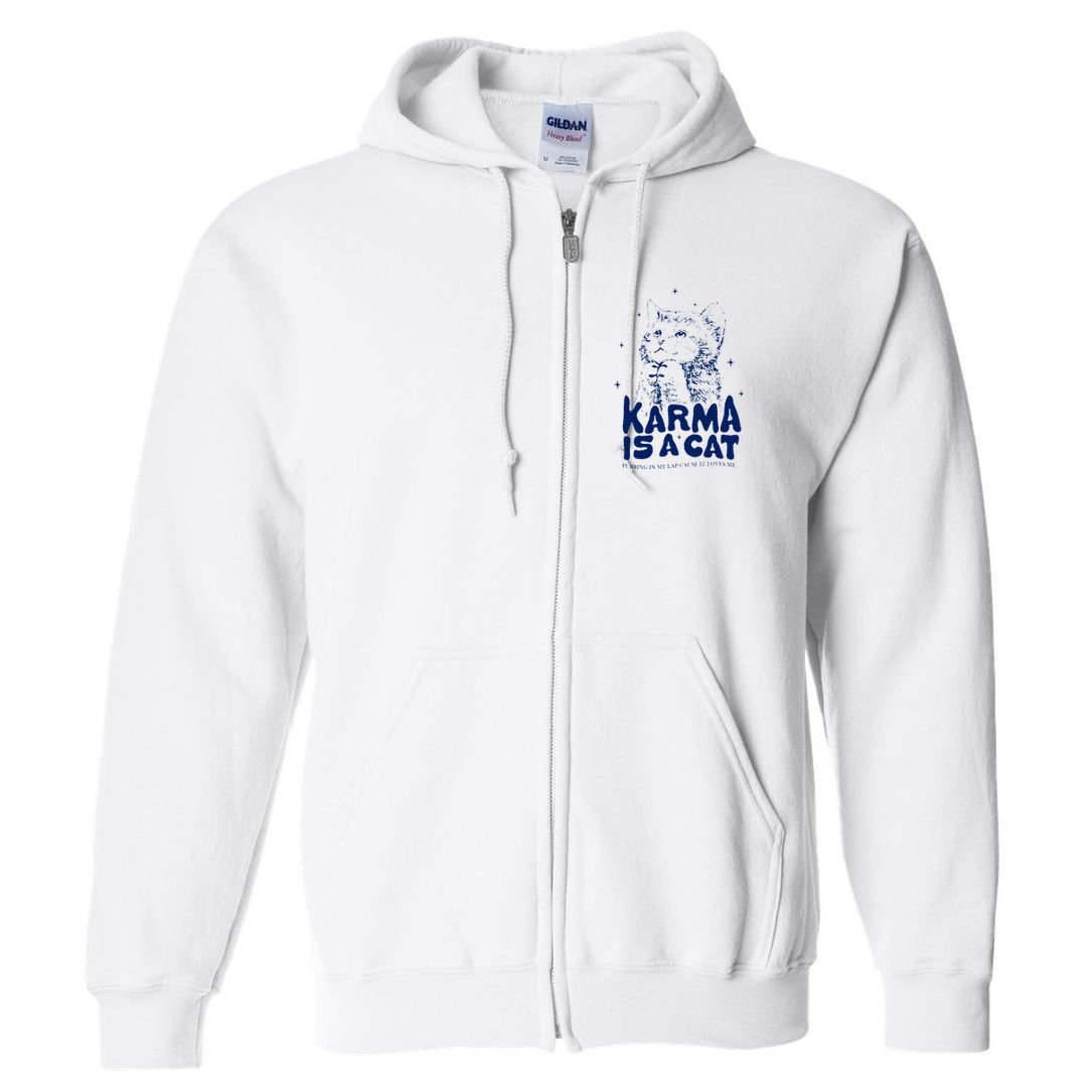 karma is a cat purring in my lap cause it loves me Full Zip Hoodie