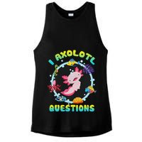 Kawaii I Axolotl Questions Funny Axolotl Lover Cute Axolotl  Ladies PosiCharge Tri-Blend Wicking Tank